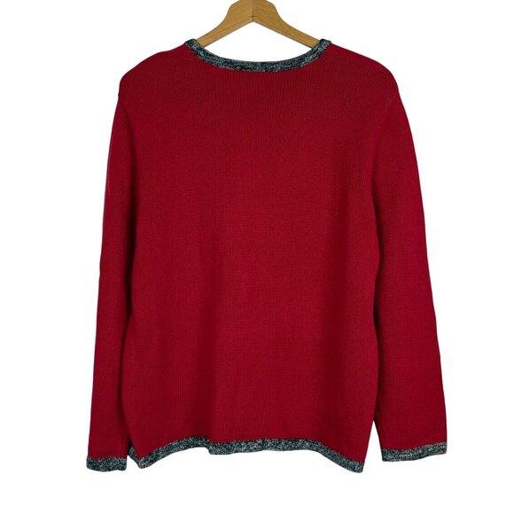 Mercer Street Studio Vtg Christmas Knit Cardigan XL Scottie Dogs Tree Appliques - Picture 9 of 10